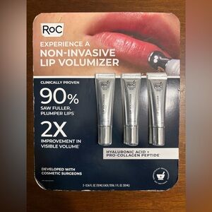 NWT RoC Non-Invasive Lip Volumizer Treatment 3-Pack 1oz Total Hyaluronic Acid.